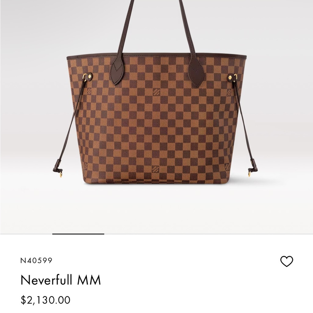 Louis Vuitton Neverfull MM Brown Checkered Tote (NO WRISLET)
